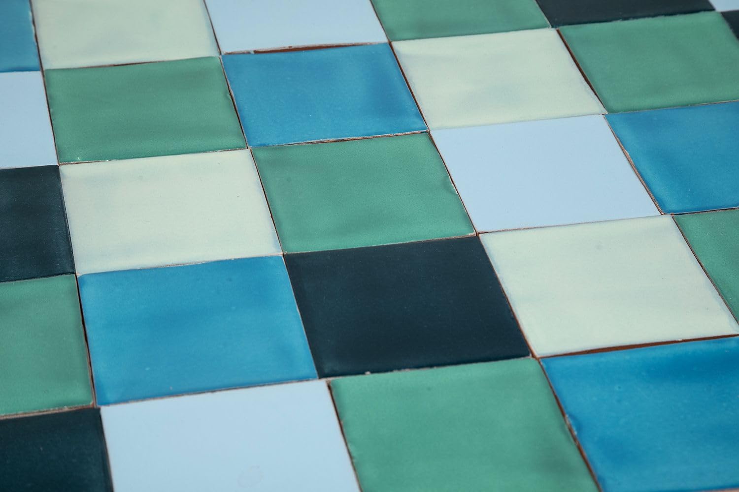 Cerames Azulejos de mosaico de color verde y azul, azulejos de cerámica mexicana, azulejos mexicanos para cocina, baño, ducha, pared posterior de cocina, un paquete de 90 azulejos de 10,5 x 10,5 cm