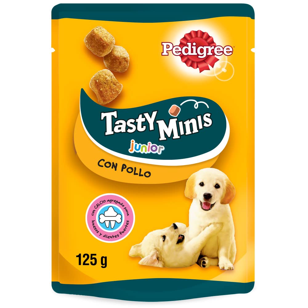 PEDIGREE Nagrody dla psów szczeniąt smaczne minis dla szczeniąt, smak kurczaka, 125 g (6 sztuk)