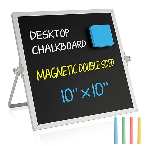 Small Magnetic Chalk Board 10"X10", Desktop Standing/Wall Hanging Chalkboard with