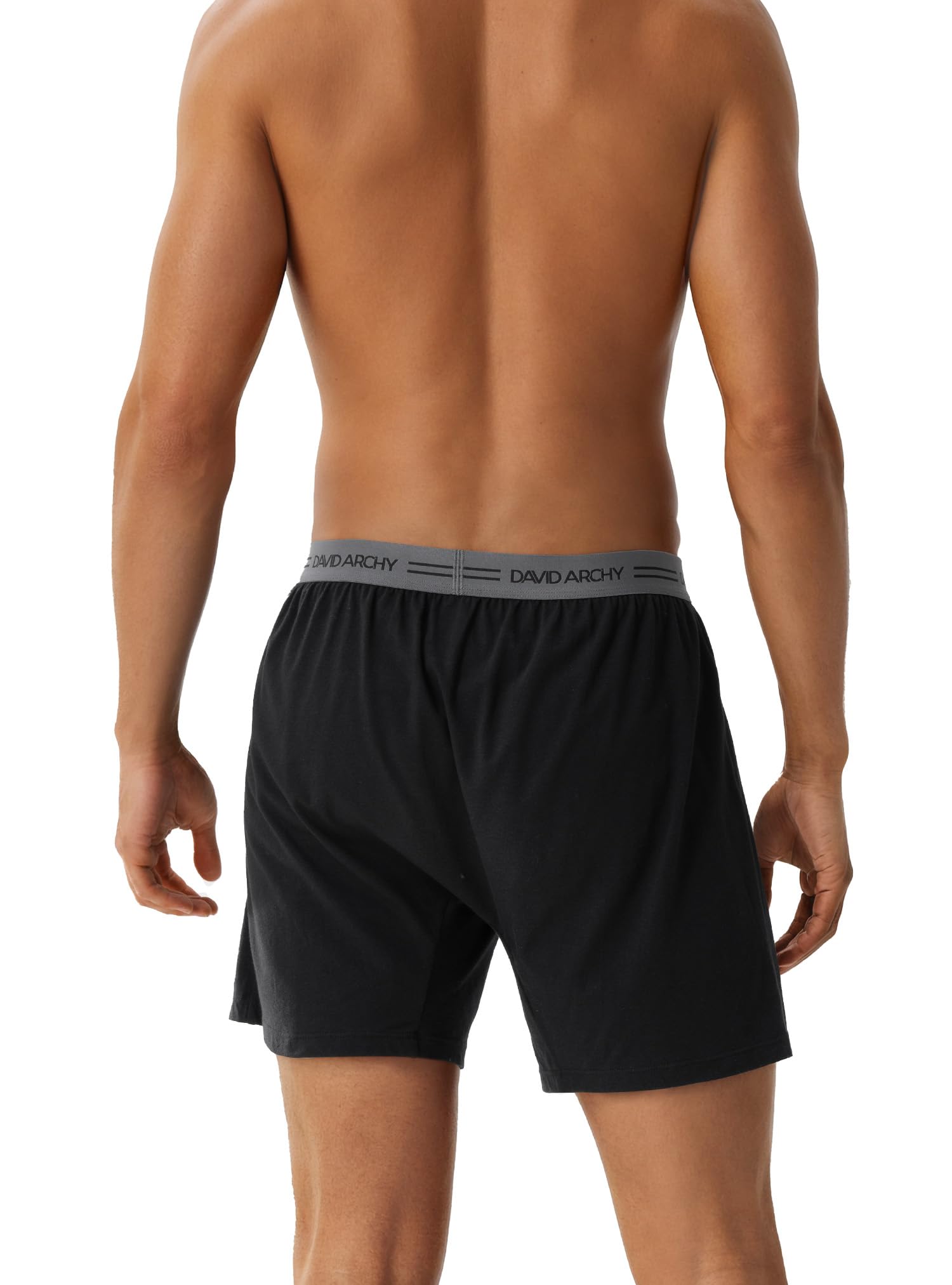 DAVID ARCHY Boxer Uomo Intimo in Cotone con Bottone Pantaloni da Notte Morbidi e Traspiranti Boxer Aderenti Slip Confezione Multipla