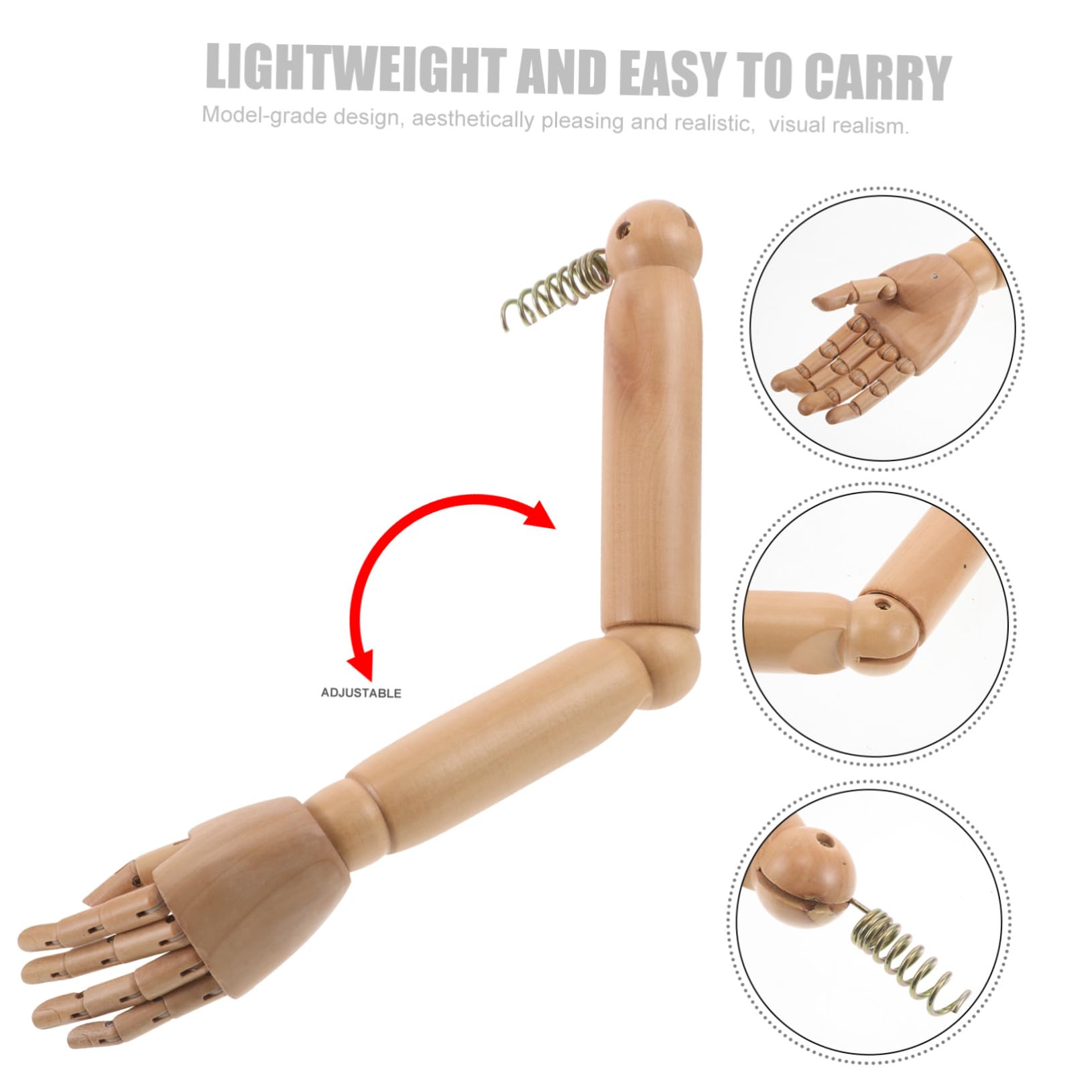 PLAFOPE Mannequin Articulés Toucher Réaliste en Bois avec Joints Flexibles Remplacements Naturels et Esthétiques Paire de Bras pour Jeux de Rôle et Projets Artistiques