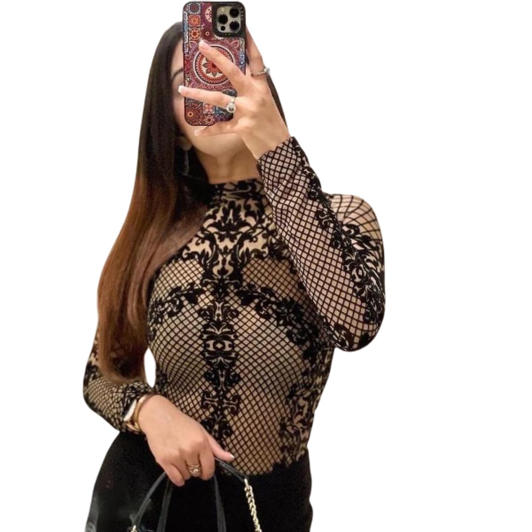 Lace Embrace Sheer Bodysuit