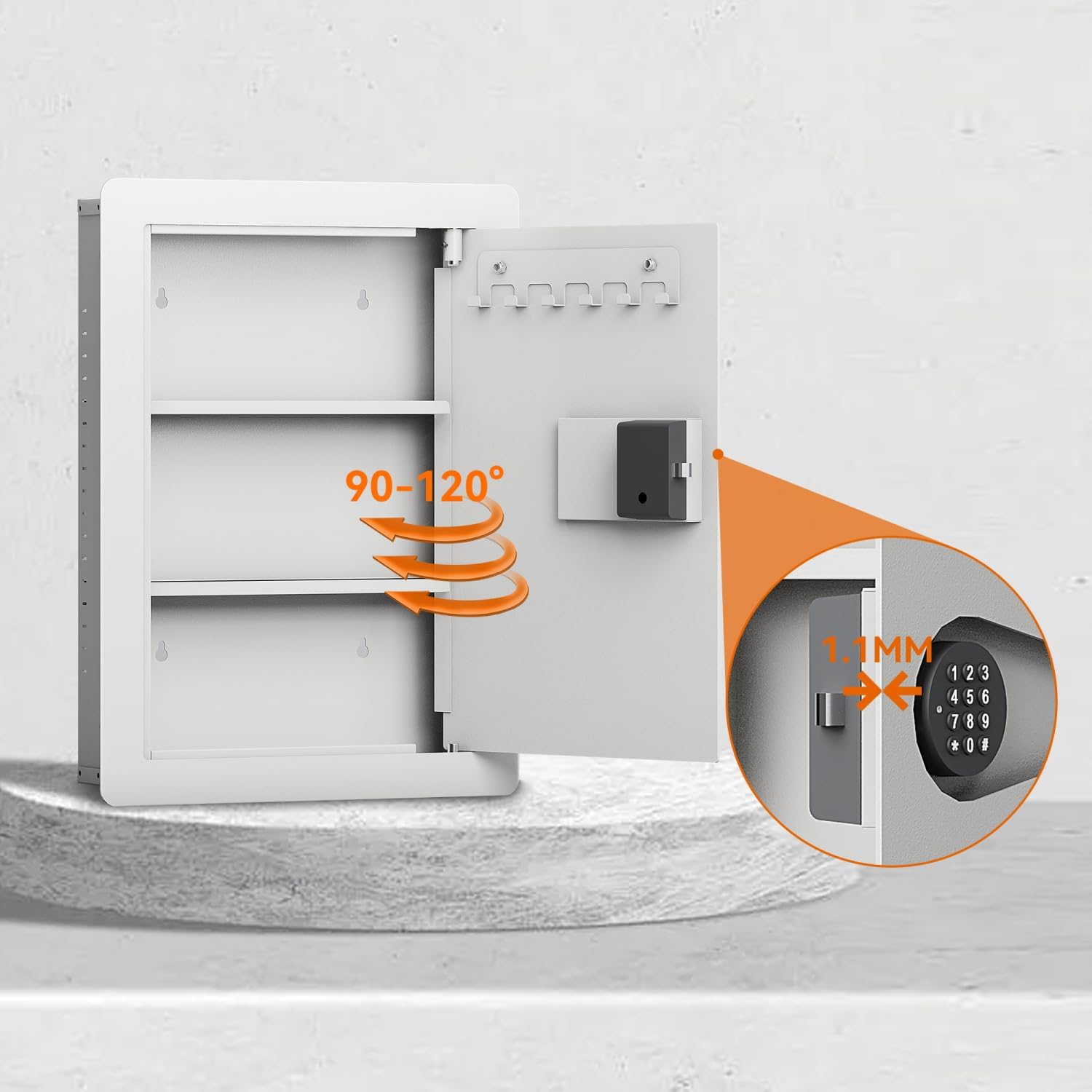 Geelife Digital Wall Hidden Flat - Steel Keypad Security Mount for Home/Business Valuables Storage