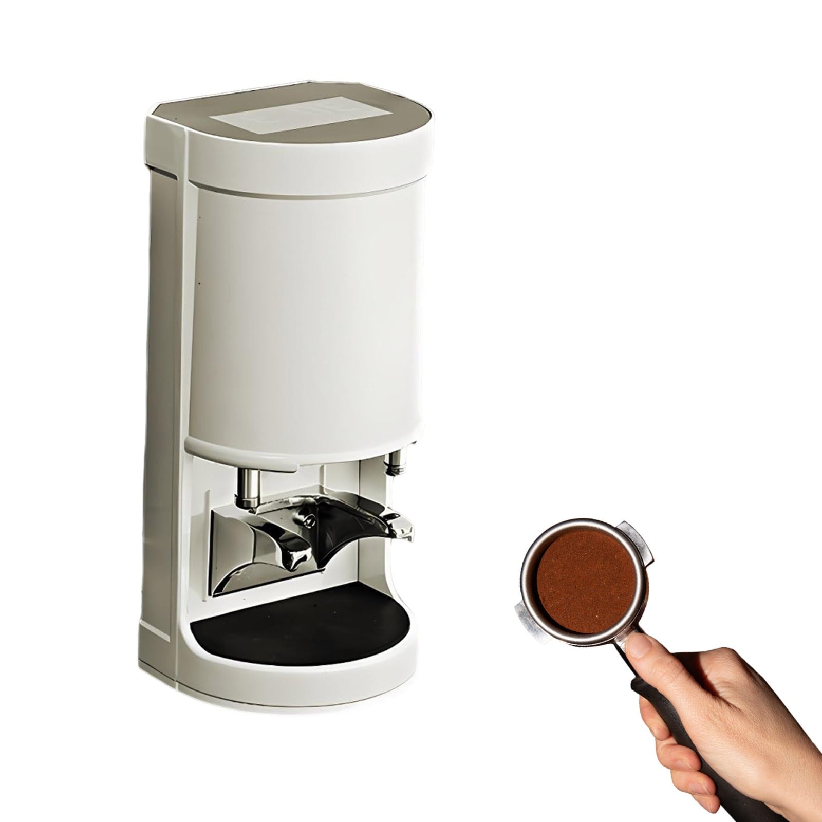 Pressino Facile Da Pulire Pressino 58mm, Automatico, Elettrico, Regolabile 5–30 Kg, Perfetto per Baristi, Hotel E Uso Domestico(Threaded base White)