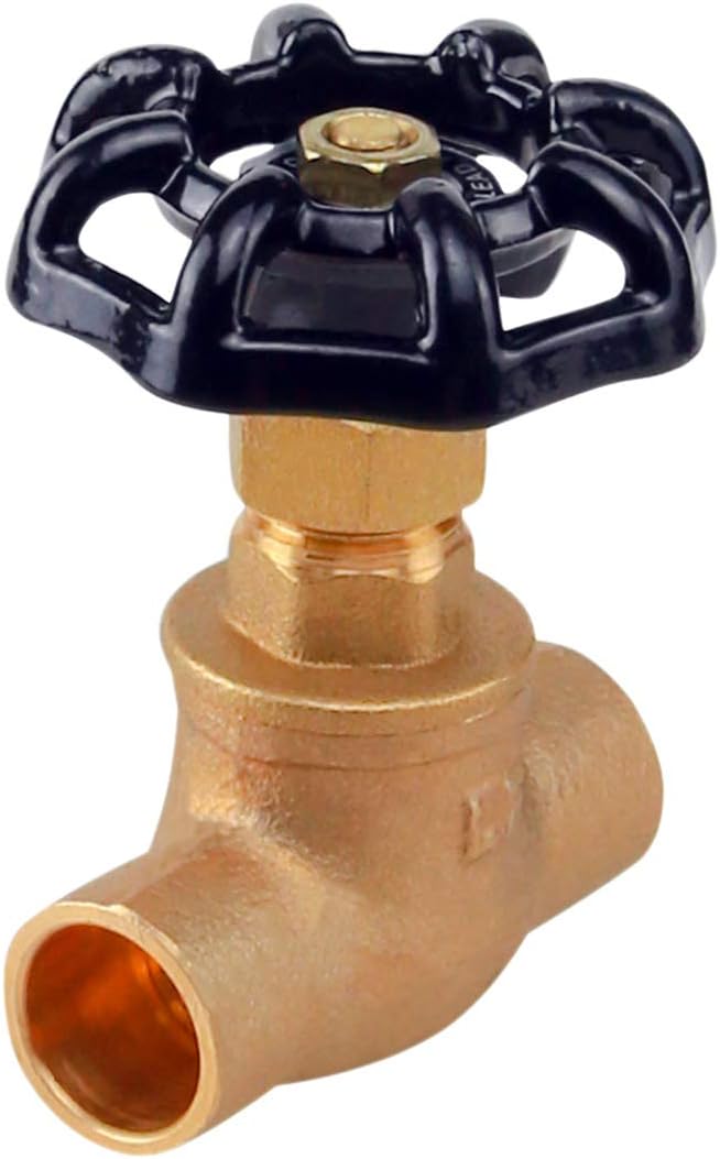 Midline Valve 95563-5 Short Globe Style Stop Valve, 3/4 in. Sweat Connections, Brass (5 Pack), 5 Count