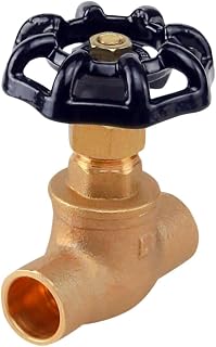 Everflow Valve 73341-NL Short Globe Style Stop Valve, Lead Free 3/4 in. Sweat Connections, Brass