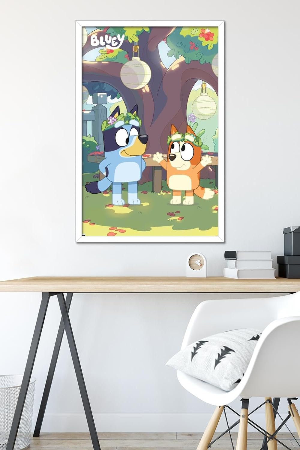 Trends International Bluey - Duo Wall Poster, 34L x 22.4W, White Framed Version