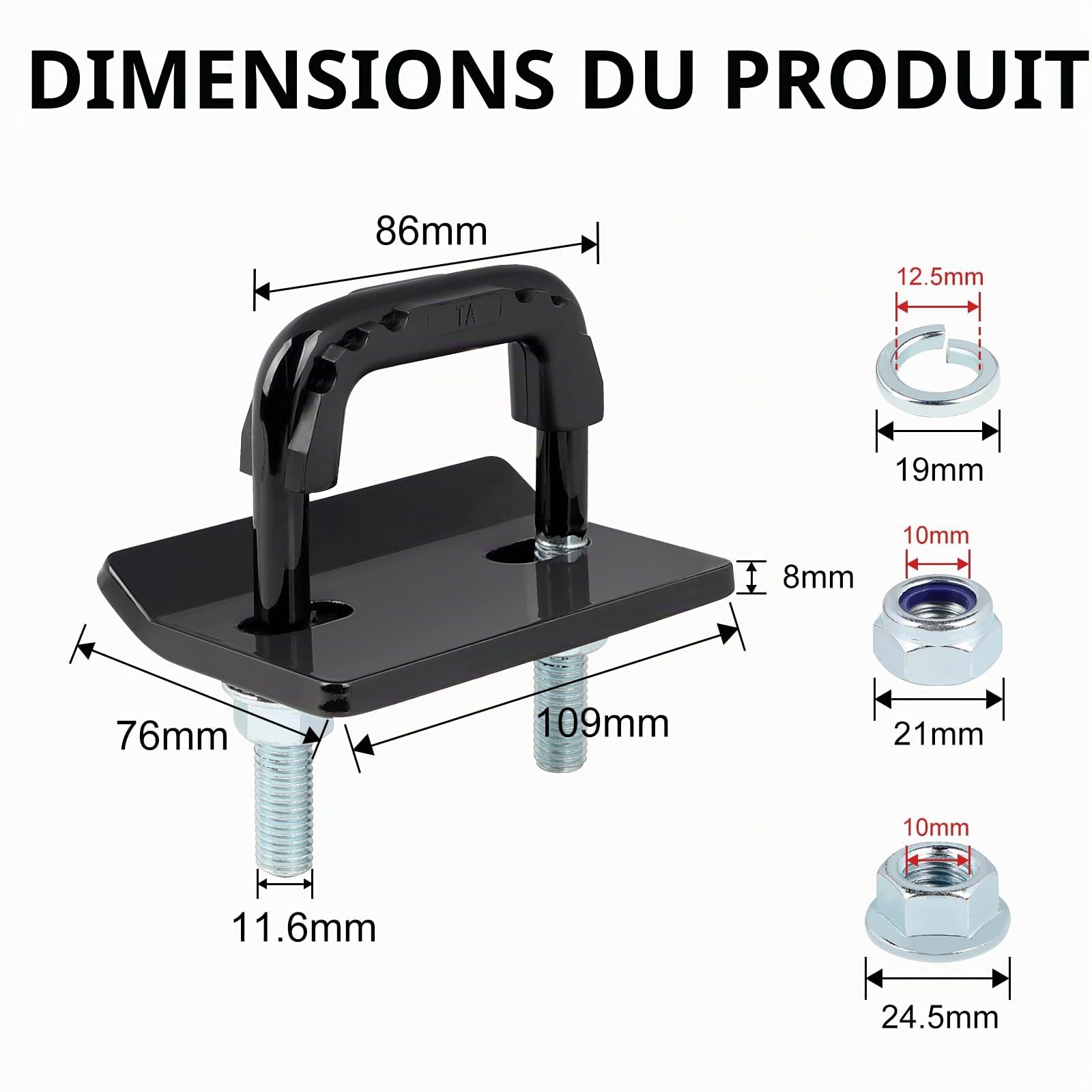 lalago Ressort de sécurité pour attelage, stabilisateur Anti-Vibrations pour attelages de 3,2 cm et 5,1 cm. Réduit Les mouvements des Porte-vélos et Porte-Bagages, Verrouillage Haute Performance