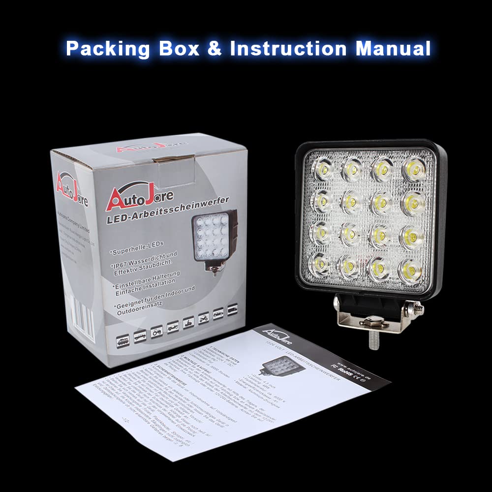 4x Faro Lavoro 120W LED 12000LM Bianco Arancio 12/24V SUV Camion Barca Trattore - Foto 4