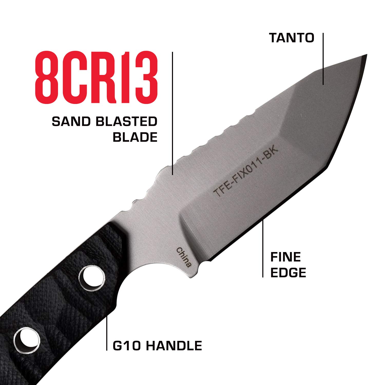 Tac-Force Evolution Path TFE-FIX011-BK nóż outdoorowy, czarny, długość ostrza: 7,1 cm