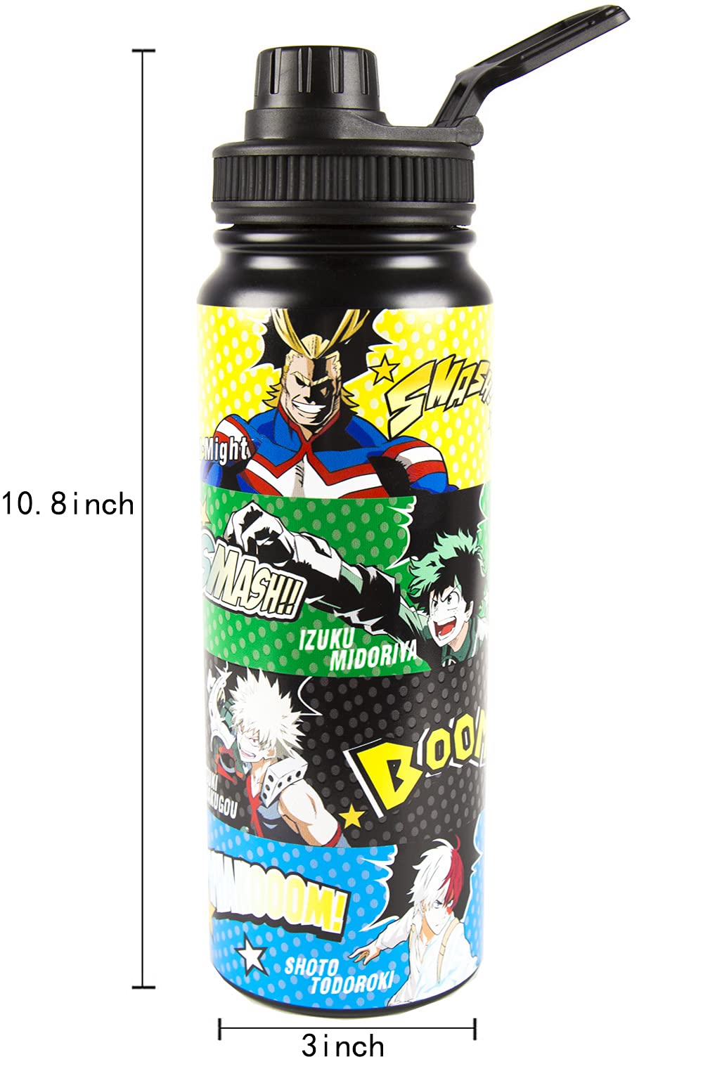 terosmile my hero academia Stainless Steel Water Bottle 28oz Keeps Liquids Hot or Cold todoroki