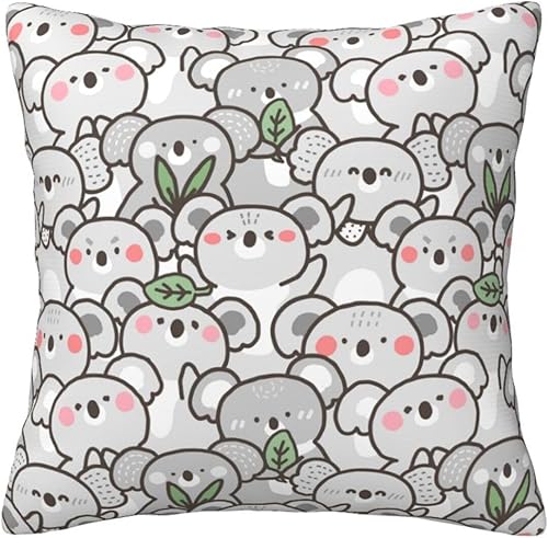 Miniatura 7 de Aimeryup Throw Pillow Covers 20x20 Inch Cute Gray Koala Decorative Pillow Covers Cushion Covers cojines decorativos para sala Pillow Cases Cute