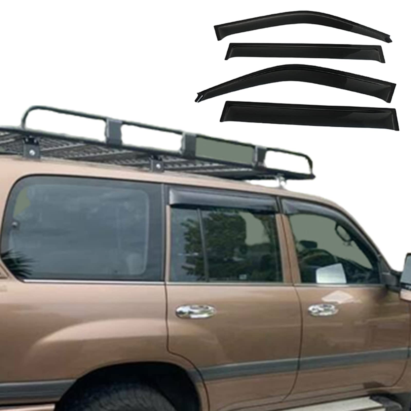 Amazon | 車の窓の眉 Weathershileds トヨタ ランドクルーザー 100