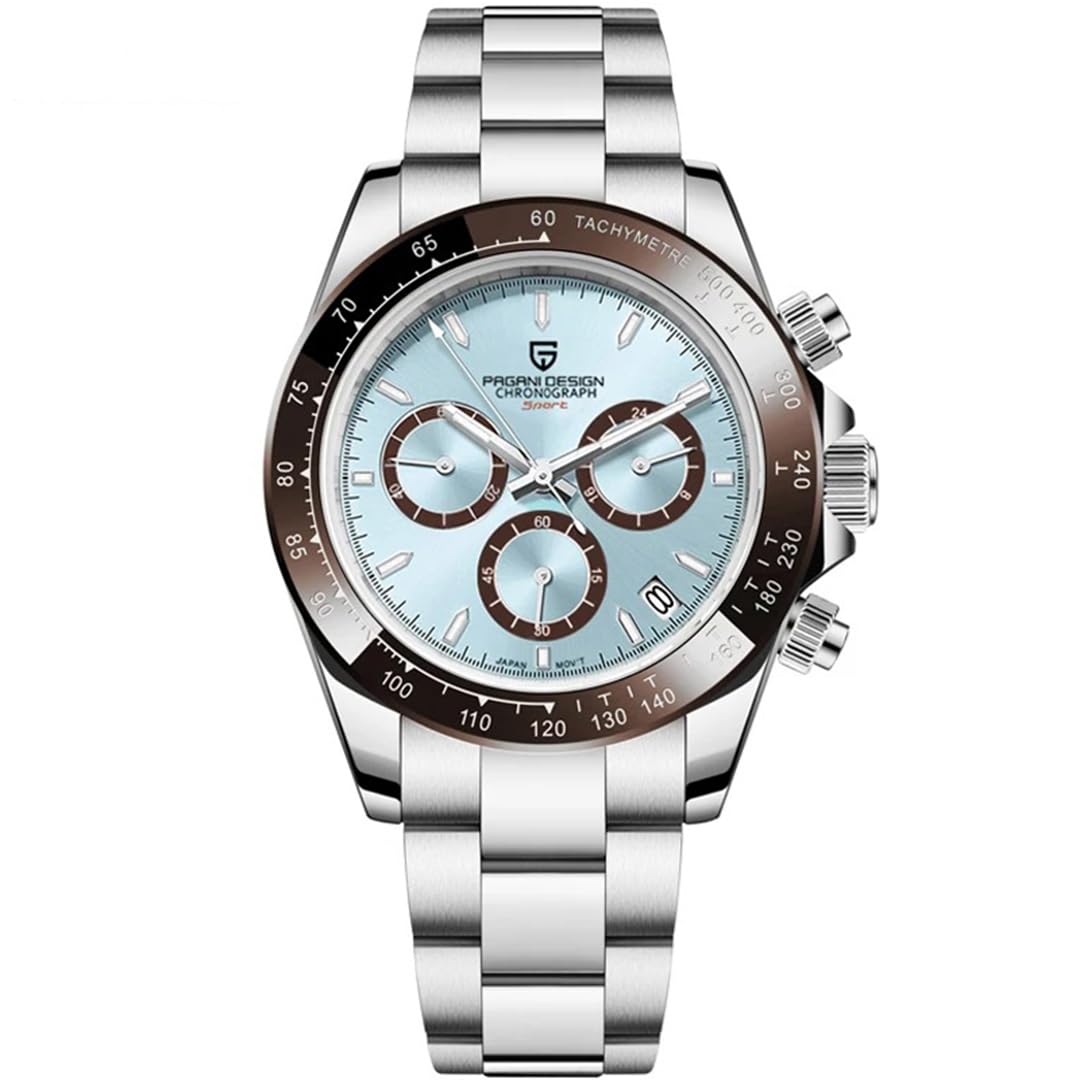 Pagani Design PD1644 Quartz Watches Mens Stainless Steel Men Chronograph Waterproof 100M Men Sports Clock Men Fashion Gift Business Casual Men Wristwatches…