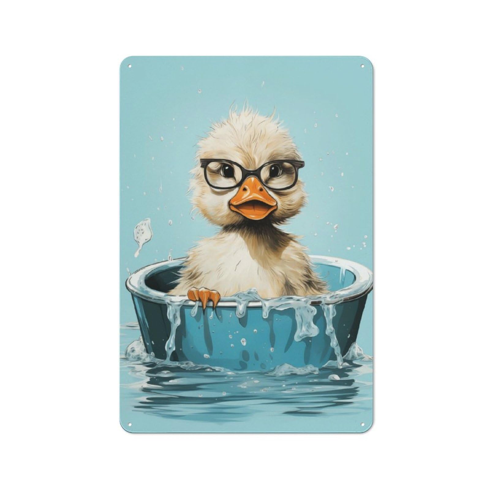 Junmoney Duck Bathtub Retro Metal Wall Sign 30X20cm With For Pub Or Café, A Housewarming Gift For Hospitality Wall Decor Collectors