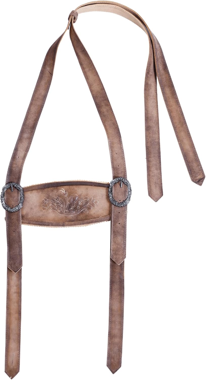 Bavarian Suspenders for men | Authentic Lederhosen suspenders with buckles for Oktoberfest Costume