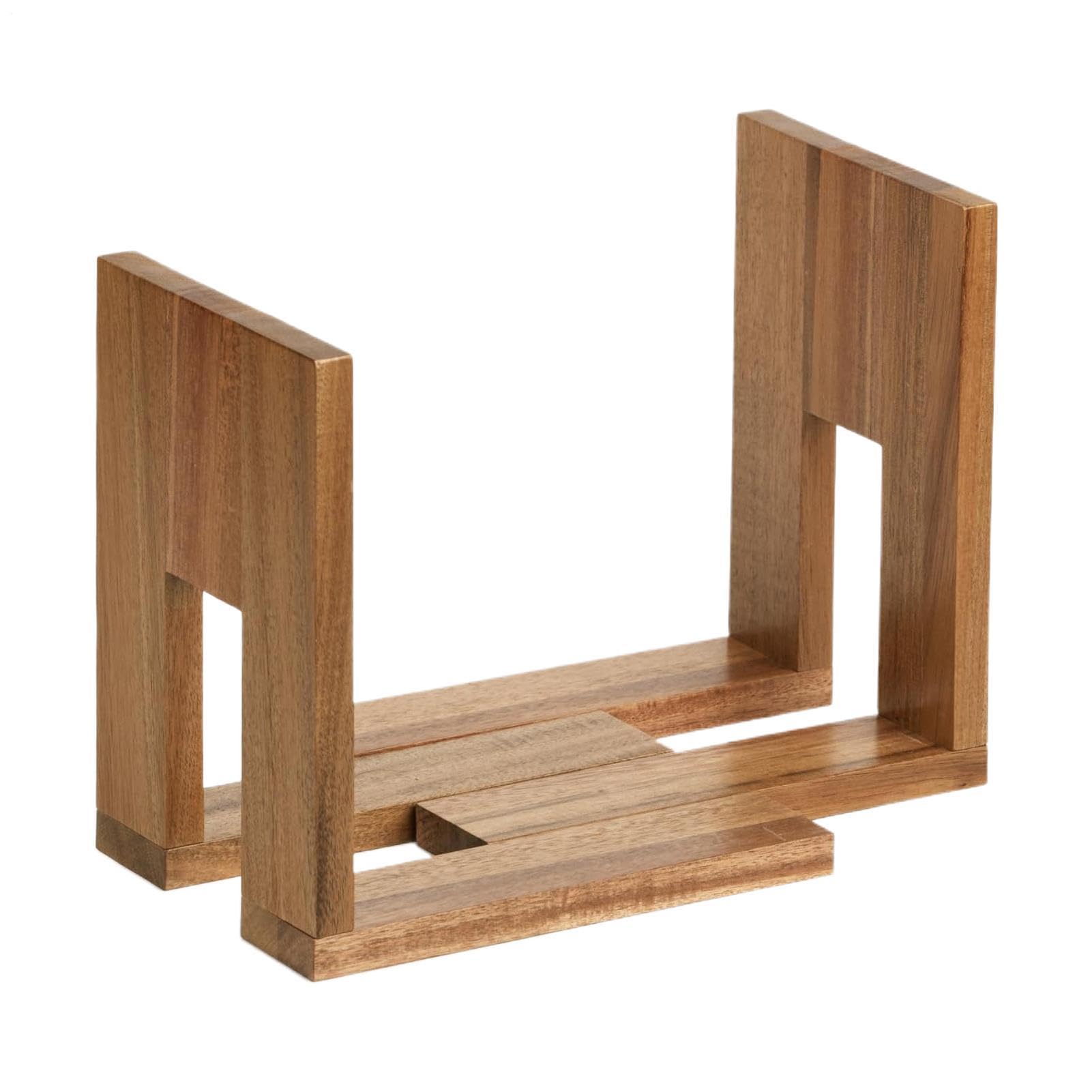 Generisch Estantería de placa - Organizador de madera extensible ajustable | Soporte para álbum de presentación de discos | Para escritorio, mesa, armario, salón, dormitorio, libros, revistas