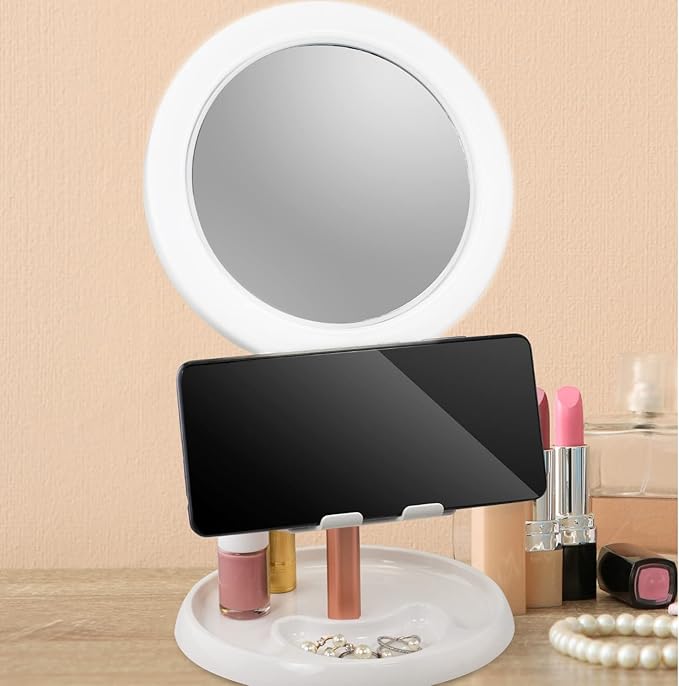 Espejo de Maquillaje LED FineLife con Soporte para Teléfono miniatura 2