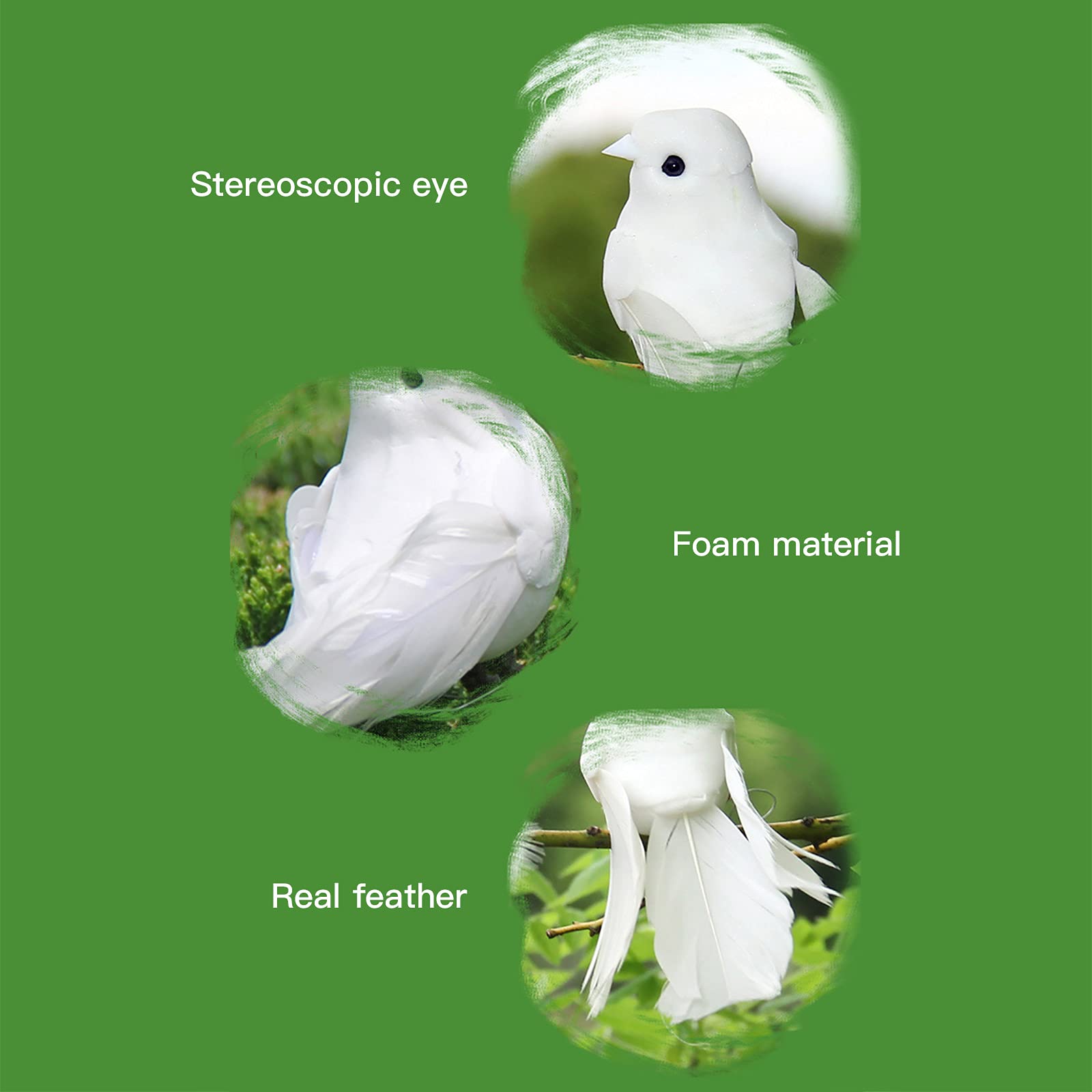 12 Stuks Kunstmatige Simulatie Schuim Vogel Vogel Clip Schuim Vogel Decor Mus Vogel Decoratieve Vogels