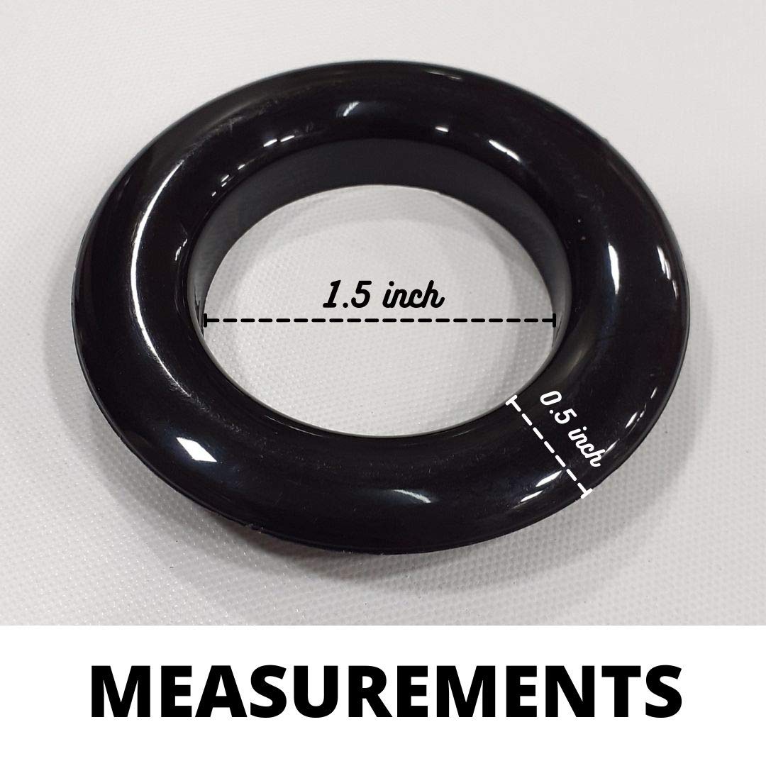 FAPBADRI Lot de 50 anneaux à œillets avec fermeture arrière (mâle et femelle), convient pour un tuyau de 2,5 cm, couleur noire, 50 pièces