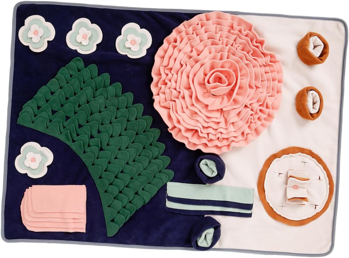 Flower Slow Food Mat Dog Snuffle Pad for Licking Feeding Puzzle Pet Toys for Dogs
