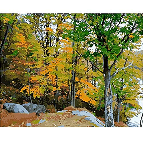 Wooden Jigsaw Puzzle 500 Pieces Adult Classic 3D Puzzle Drawing By Forest Trees Landscape Diy Modern Art Home Decor Unique Gift-53X38Cm