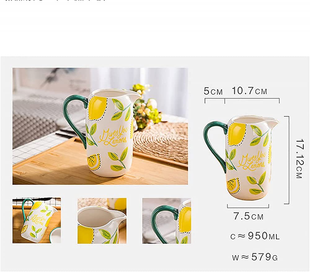 Pichet De Jardin En Céramique Peinte à La Main Pour Servir De L'eau Froide, Du Café, Du Lait Et Du Jus De Fruits 1500 Ml