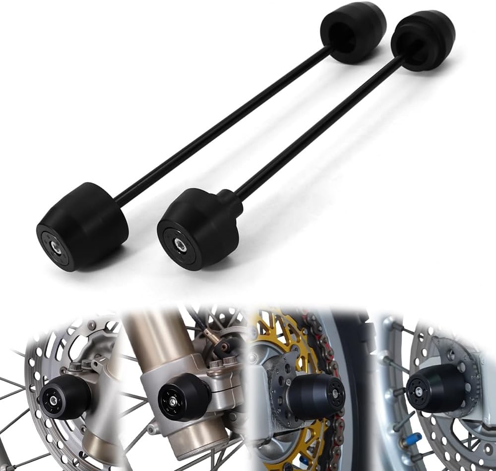 Xitomer Front & Rear Axle Crash Slider Kit fit for Suzuki DRZ400SM/S/SE (2000-2024), DR-Z4S/SM (2025) -Aluminum Stems + POM Heads