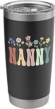 Nanny Gifts Women Wildflower Floral Design Nanny Stainless Steel Insulated Tumbler