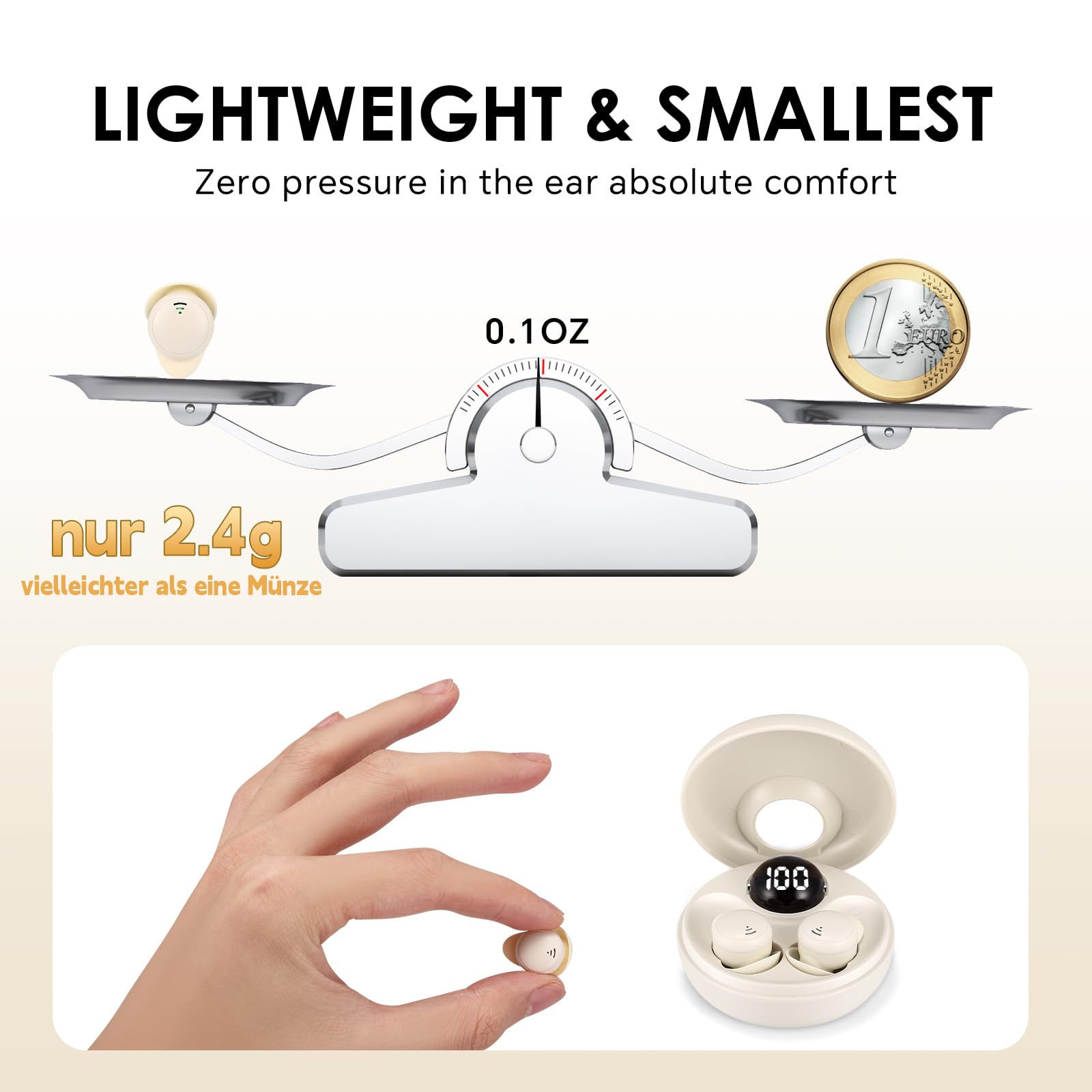 Écouteurs de Sommeil Blue-Tooth 5.3, Mini Ecouteur pour Dormir avec Suppression Passive du Bruit, Ecouteur Sommeil avec Silicone Liquide pour Dormeurs Latéraux, Sports, Yoga et Voyages