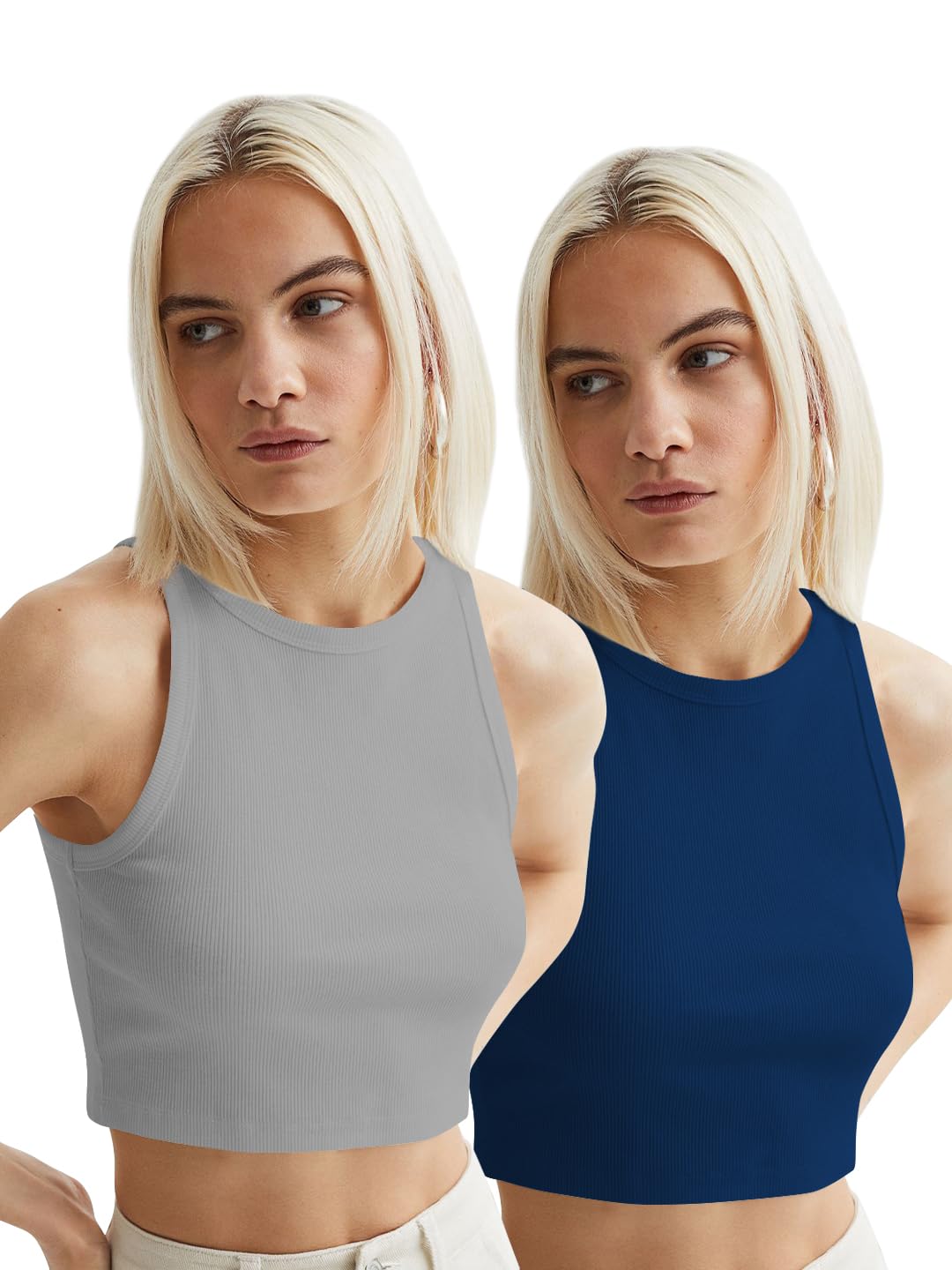 cicica Tops for Women Crop Top for Women's Tank Activewear Tee Sports Western Casual Cotton Camisole Pack of 2 Combo-picture-22