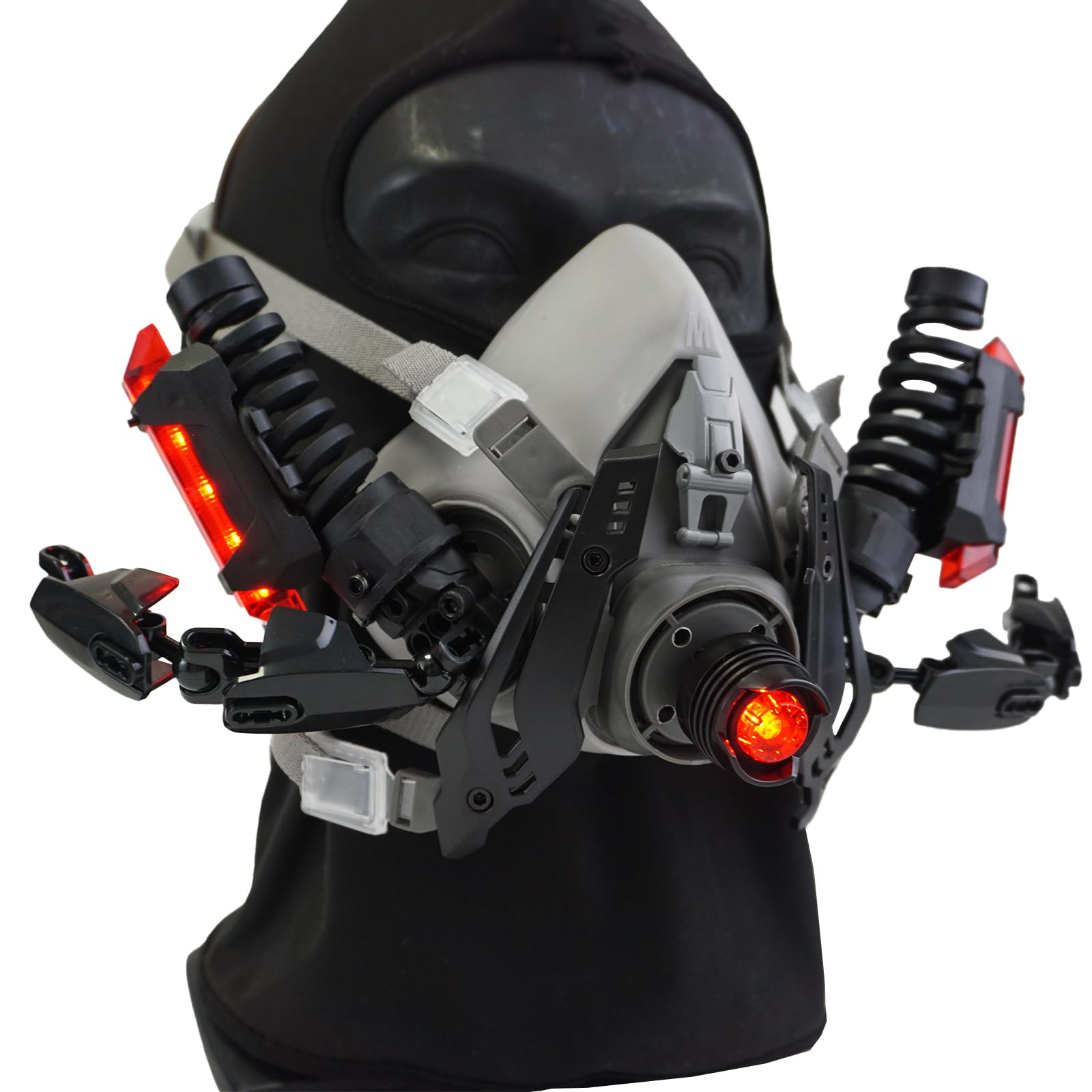 Marikito Masque punk LED demi-masque pour homme Techwear Helmet