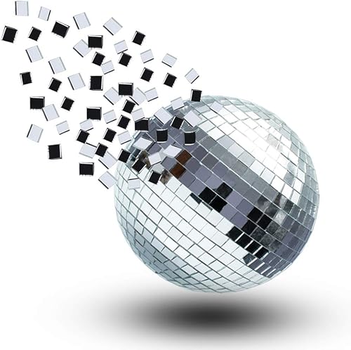 Miniatura 4 de 1500 piezas de mini espejos cuadrados de vidrio, azulejos de mosaico autoadhesivos BENBO de 0.394 in, azulejos de espejo de bola de discoteca,