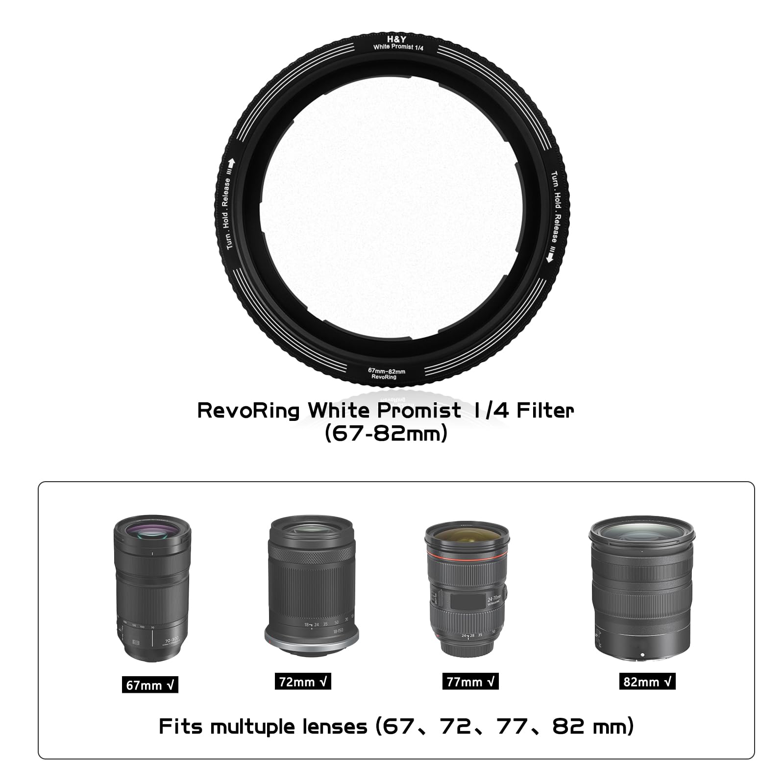 Amazon.com : H&Y RevoRing 67-82mm White Mist 1/4 Filter 2 in