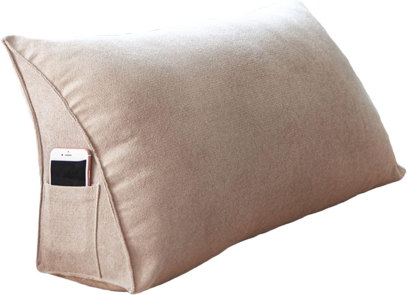 Wedge Back Support Couch Bed Pillow Pregnancy Pillows for Sleeping Reading Sitting in Adult Washable Cover Lumbar ( Color : Beige , Size 60 x 20 35 cm )