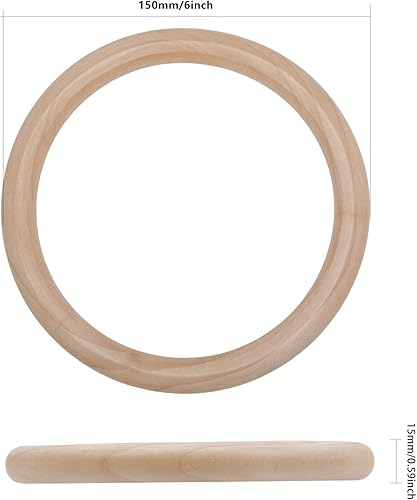 Miniatura 8 de CHGCRAFT 12 anillos de madera sin terminar de 3.5 pulgadas, anillos de cortina de madera para barra de cortina, anillos de cortina, manualidades de