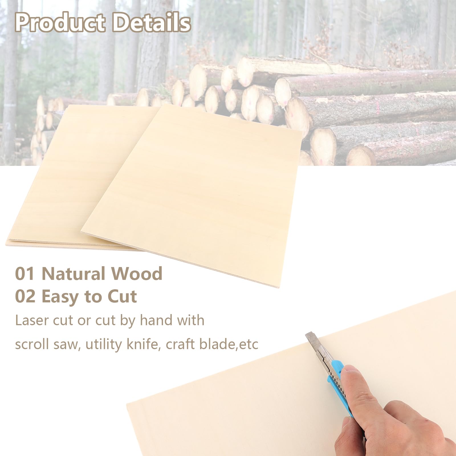 10 x A3 Sperrholz 5mm Sperrholzplatte 5mm, Holzplatten zum Basteln, Pappelsperrholz Holz Platten, Holzplatt für DIY Holzarbeiten, Brandmalerei, Modellbau, Geschenke, Deko, Gemälde -420x300*5mm