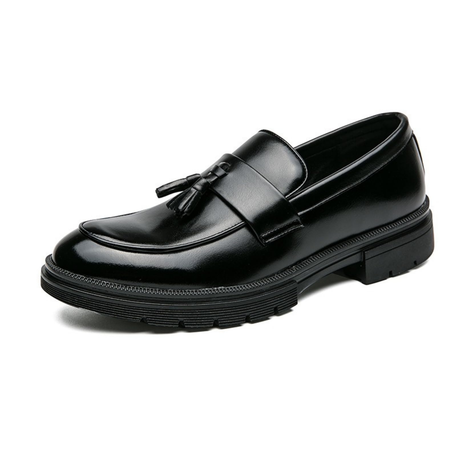 Amtopiyo Herren Intelligent Quaste Penny-Loafers Mikrofaserleder Slipper Formell Anzugschuhe
