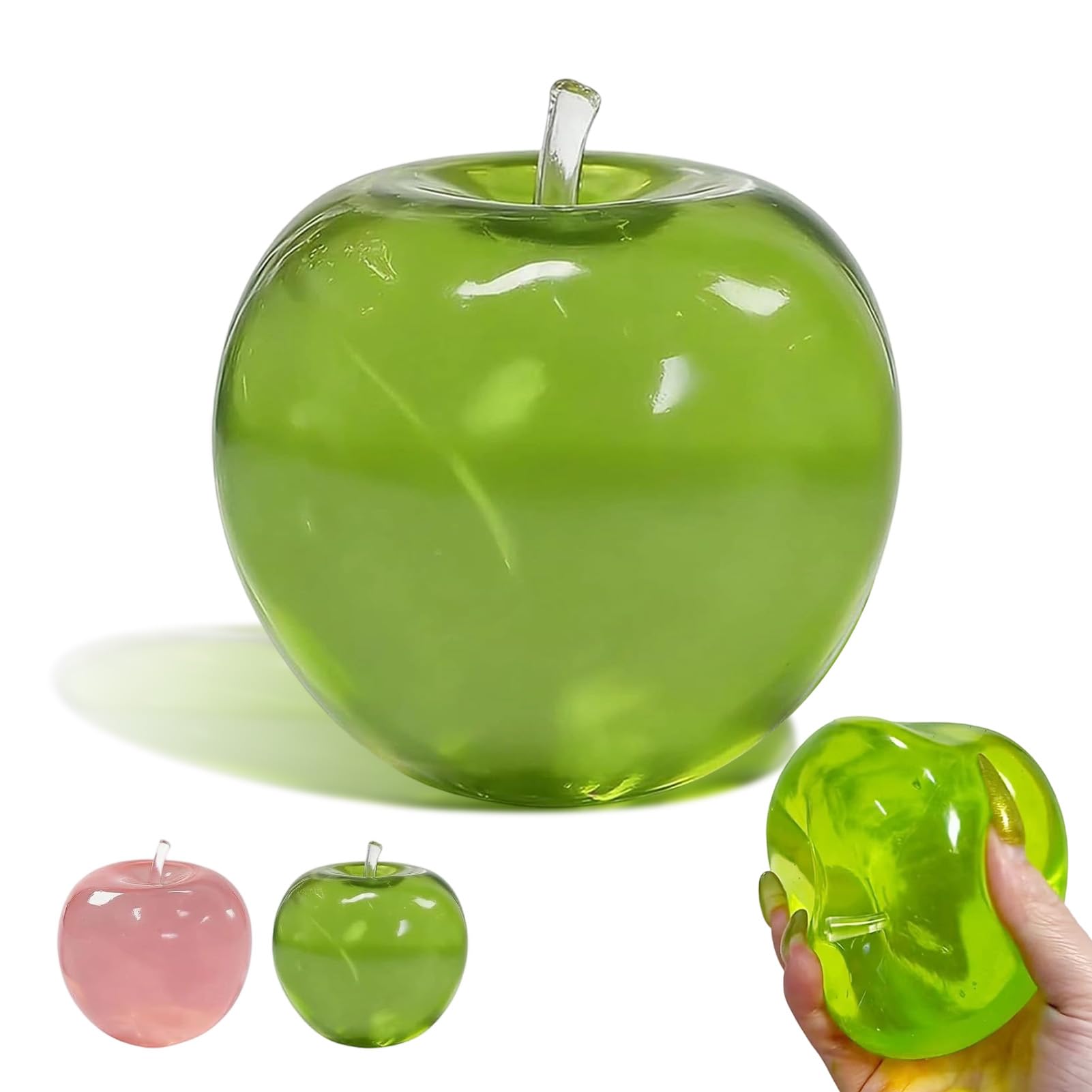 SERTAS Dog Face Desk Accessory Figurine (Green apple)