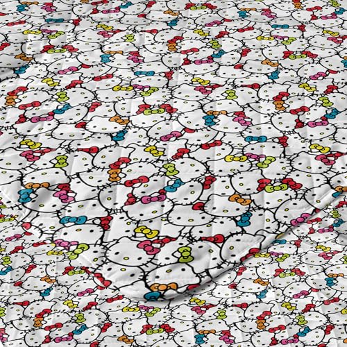 Image of Northwest Sanrio Hello Kitty Rainbow Bows Quilted Throw, Comfy Throw, Adults Boys Girls, Soft Lightweight for Chair or Couch, 60 x 80 inches