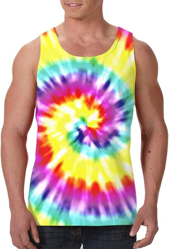 Amazon Co Jp ユニークなタイダイアート タンクトップ ノースリーブ スポーツ フィットネス 筋トレ トレーニング メンズ ファッション