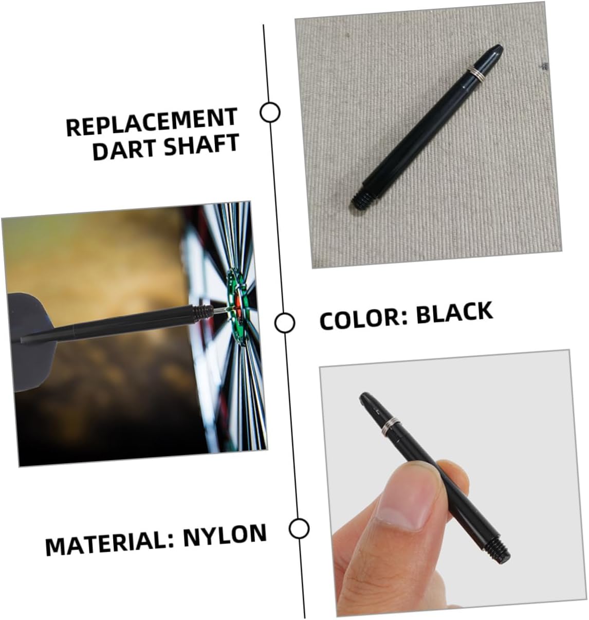 Yardwe Nylon Shafts Threaded Replacement Shafts for Tip Lightweight and Durable Lovers Amateurs and