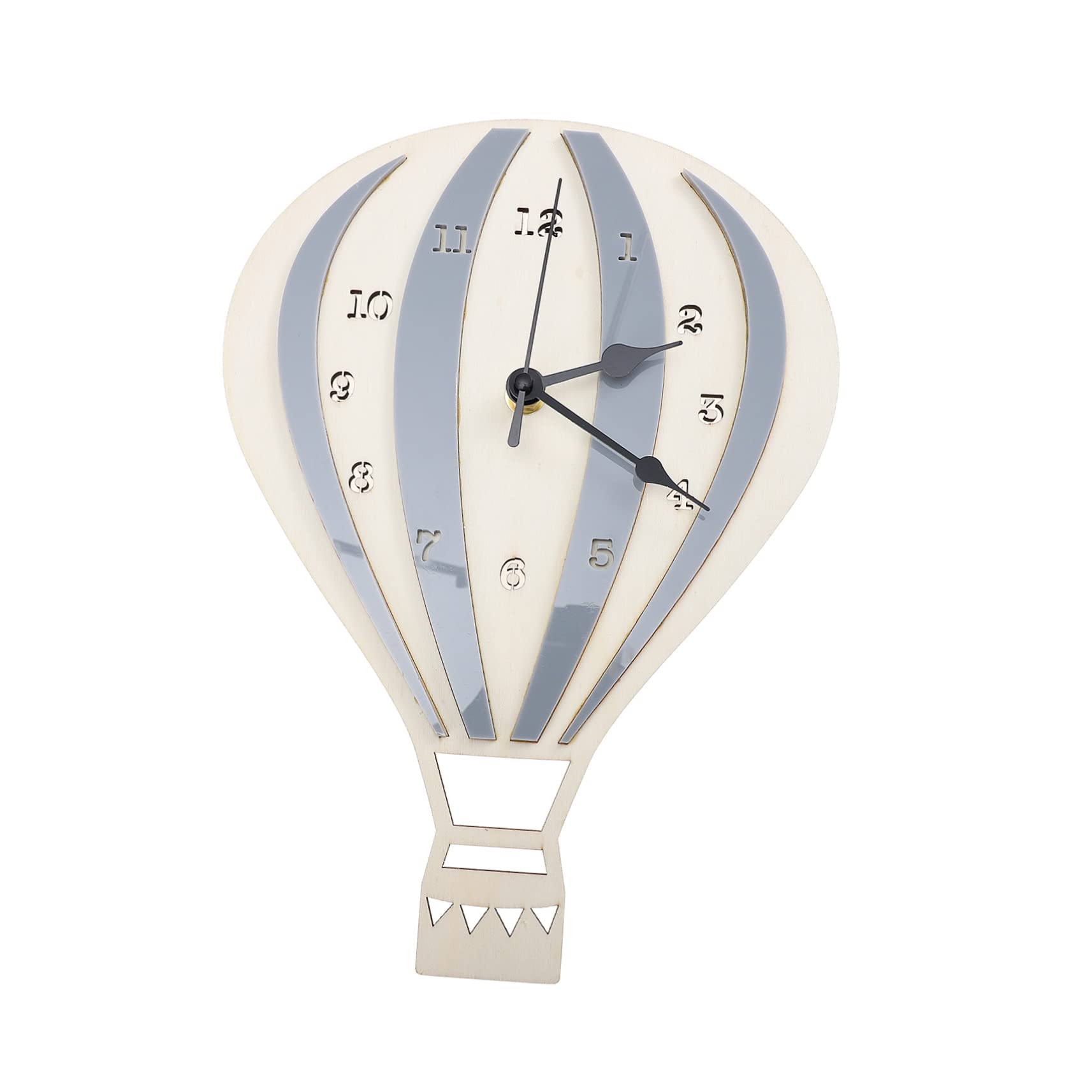 Horloge murale montgolfière pour chambre de bébé et enfants design bois