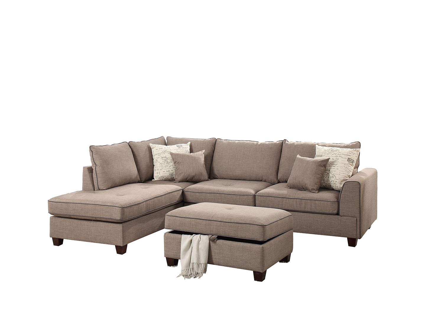 Poundex PDEX- Living Room Chaise Lounges, Mocha