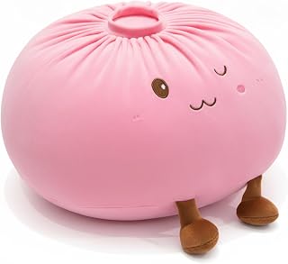 Dumpling Plush 15.7 Inch Ultra-Soft Dumpling Stuffed Animal Funny Food Plush Pillow for Kids Adults Home Sofa Bed Decor Style 1