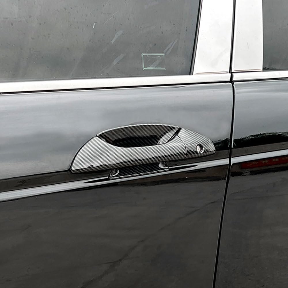 for 2008 2009 2010 2011 2012 Honda Accord Glossy Carbon Fiber Style ABS Side Door Handle Bowls Covers Trims (Handle Covers Trim)