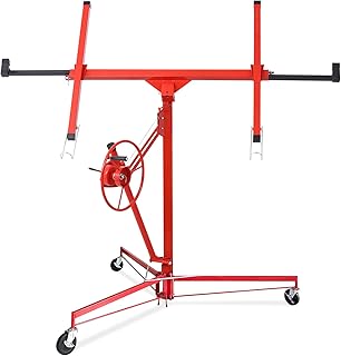 Rovibek Drywall Lift 11ft, 150LBS Heavy Duty Drywall Jack Lift for Ceiling, 360Â° Adjustable Sheetrock Lift, Drywall Lift Panel Hoist, Drywall Lifter for Home Improvement (Red)