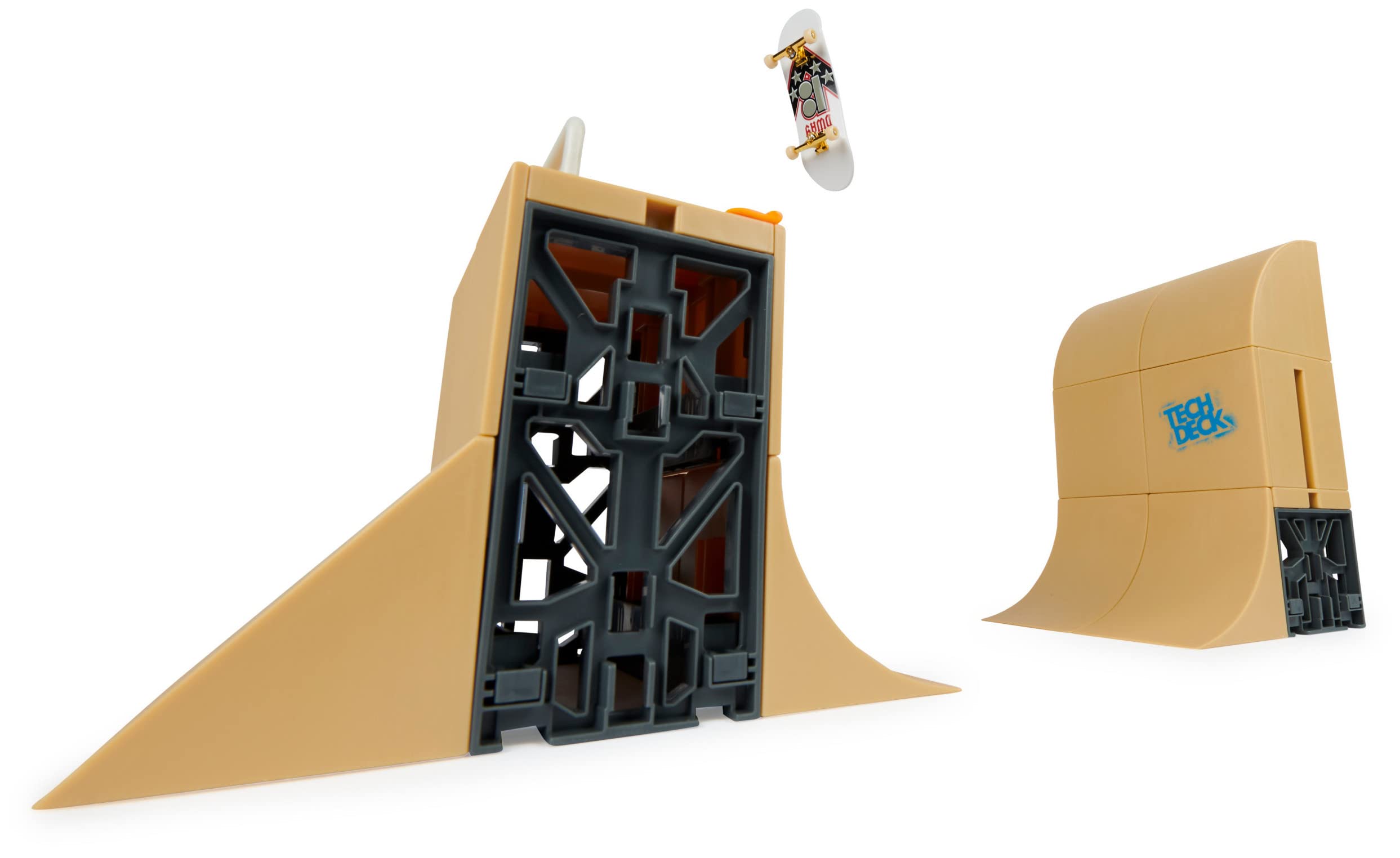 Tech Deck, Mini Skate Finger Skate Mega Rampa Half Pipe X-Connect, Set di Rampe Personalizzabile con Mini Skate, Giocattolo per Bambini e Bambine da 6 Anni in su