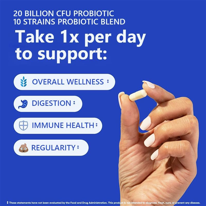 Gastrointestinal Probiotics, Flora-Focus 20 Billion CFU, 10 Probiotic Strains with Amla Extract, 60 Capsules, Digestive & Immune Support Supplement - Image 4