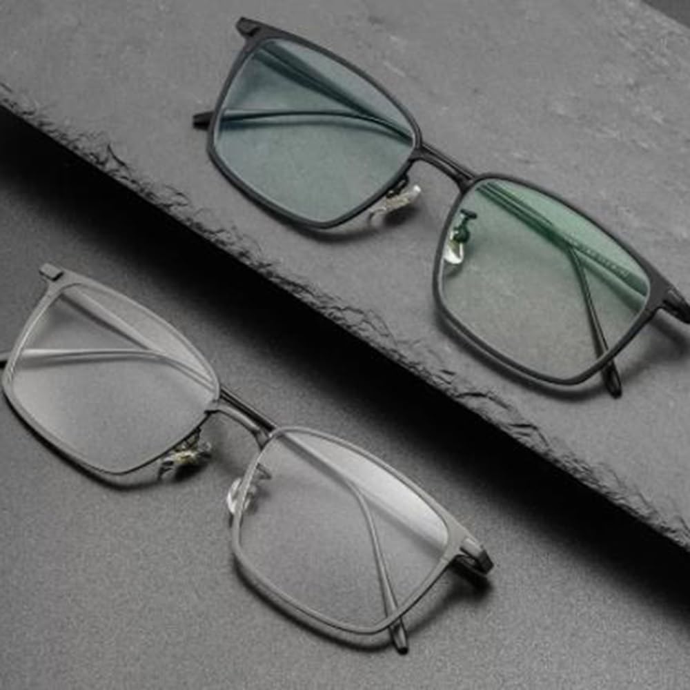 SFIVE Progressive Multifokus Lesebrille Metallrahmen Rechteck Computerbrille HD Ultraleicht Lesebrille Für Männer Frau 1.0-3.0 (Color : Gun Colours, Size : +3.0)